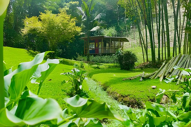 Cabaña completa con cocina en medio de naturaleza